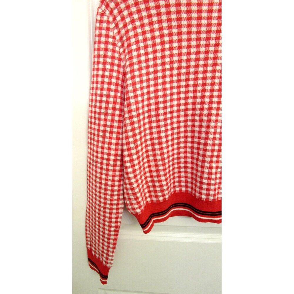Tristan Cardigan Checkered -Women Size Medium -Pink/White/Black Gingham Buttons - Picture 11 of 14